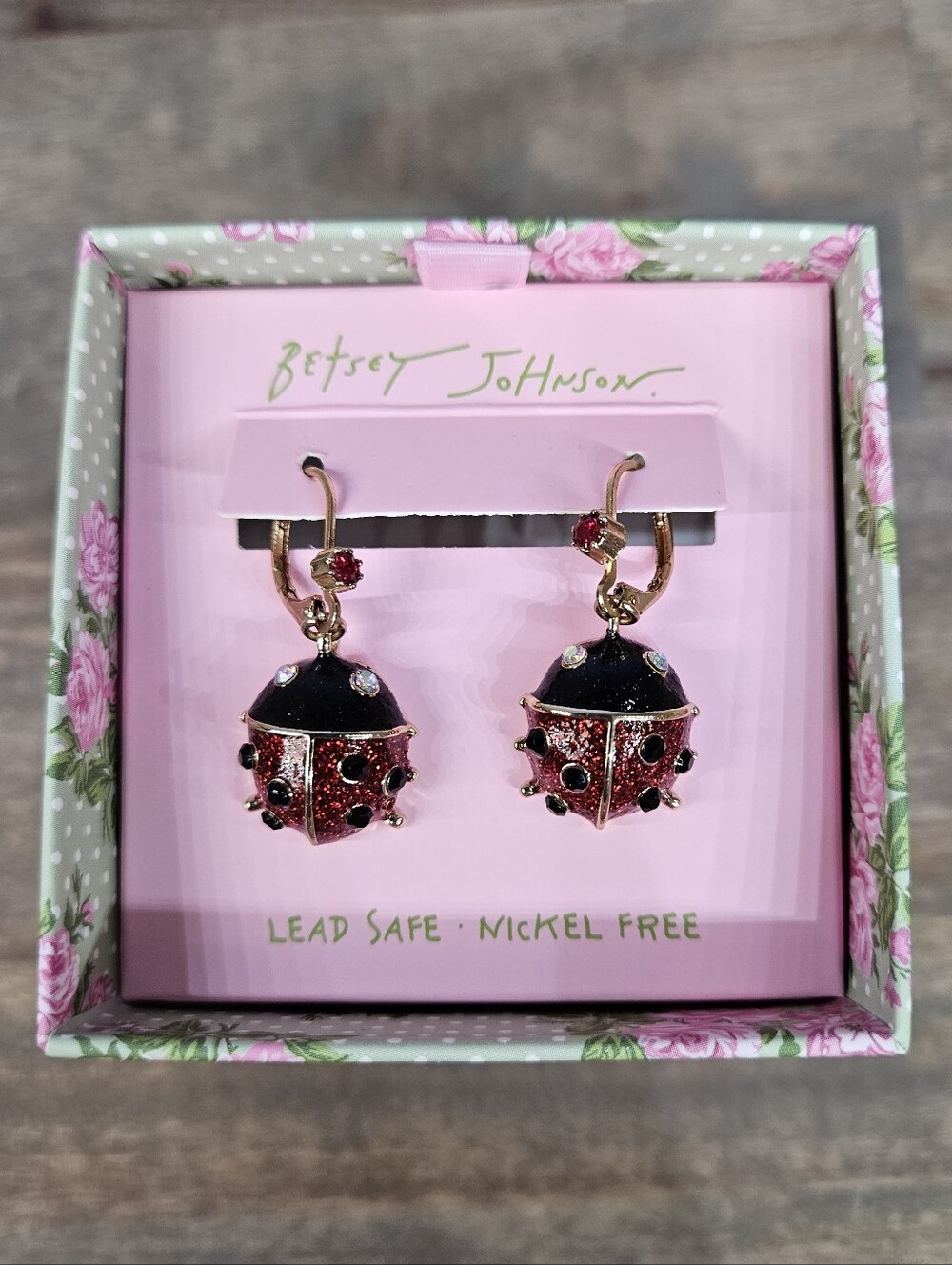 BETSEY JOHNSON Ladybug Lever Back Earrings